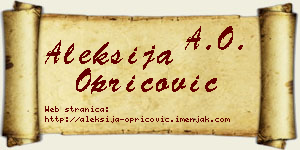 Aleksija Opricović vizit kartica